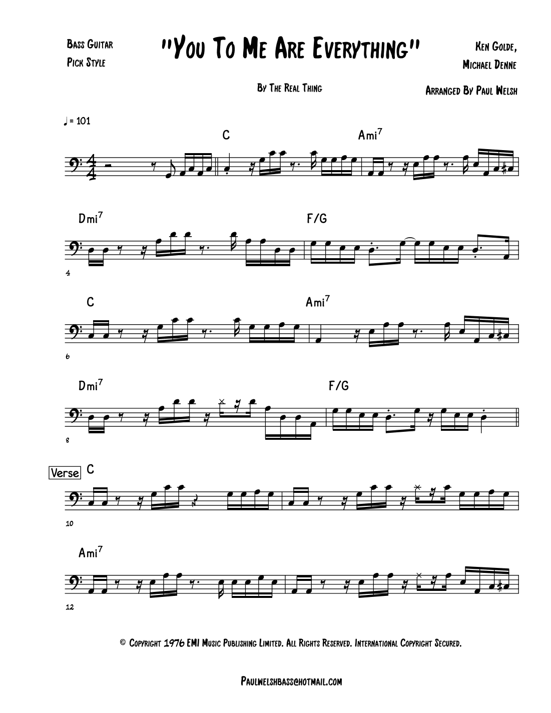 You To Me Are Everything (arr. P Welsh)