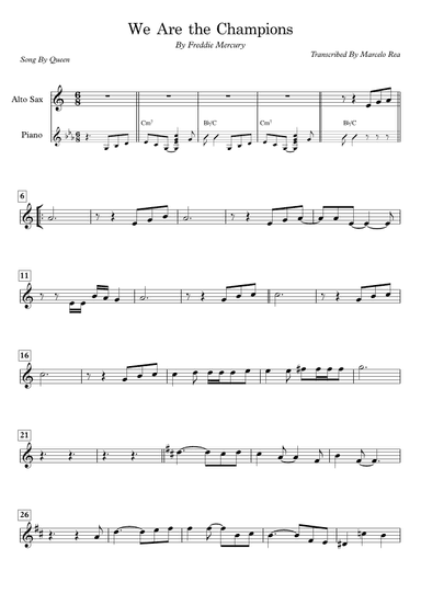 We Are The Champions (arr. Transcribed By Marcelo Rea)