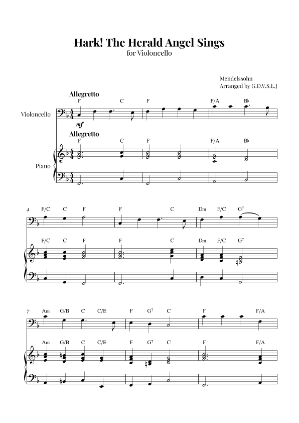 Hark! The Herald Angel Sings (arr. G.D.V.S.L.J)