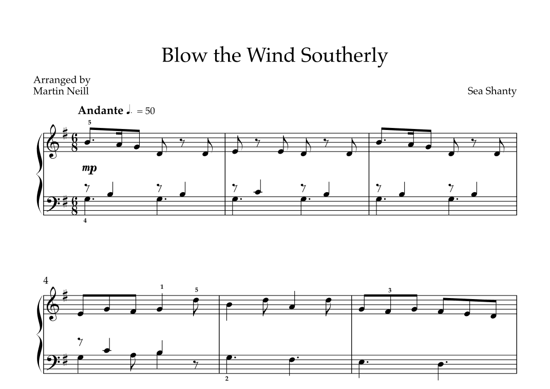 Blow the Wind Southerly (arr. Martin Neill)