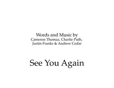 See You Again from FURIOUS 7 (arr. Stephen Lawhorne)