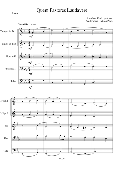 Quem Pastores Laudavere - Anon. 14th century German (arr. Graham Dickson-Place)