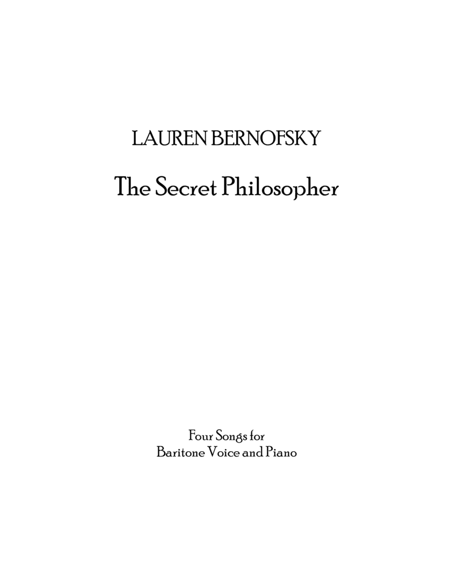 The Secret Philosopher (baritone)