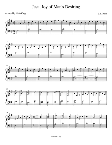 Jesu, Joy of Man's Desiring (arr. Aleta Clegg)