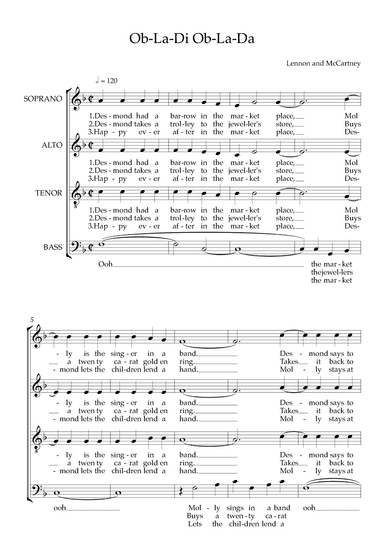 Ob-la-di, Ob-la-da (arr. Antony Davis)