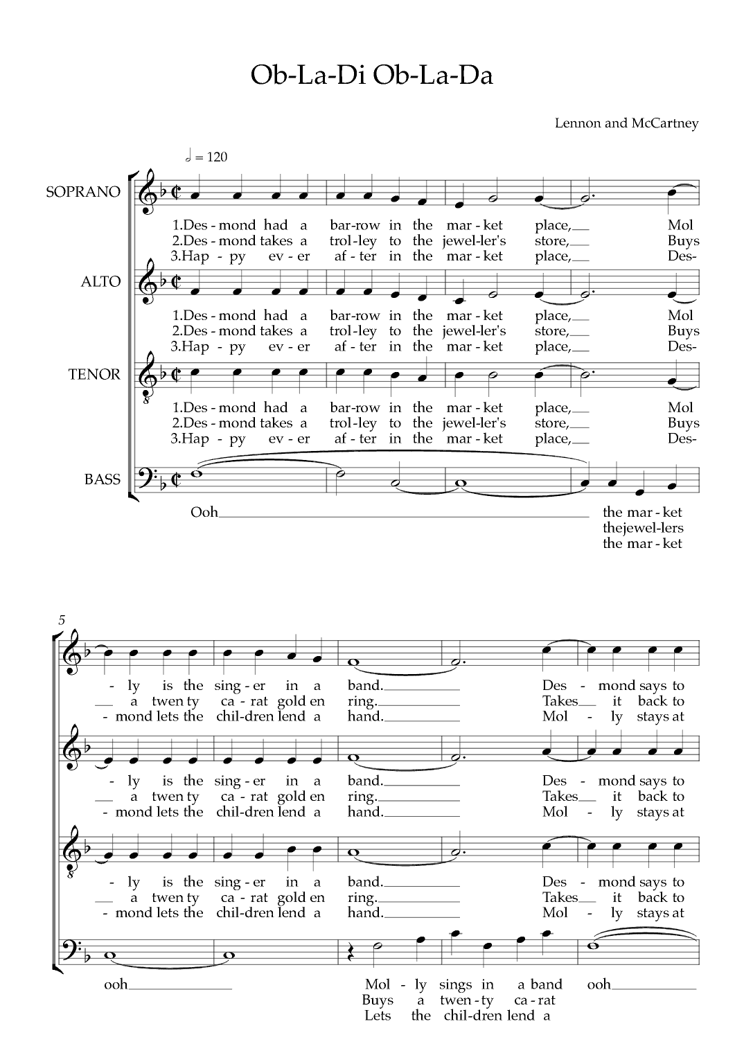 Ob-la-di, Ob-la-da (arr. Antony Davis)