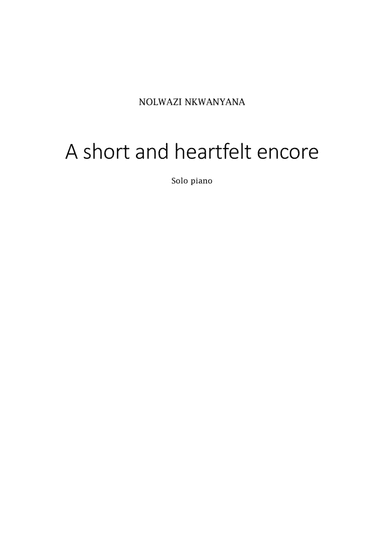 A short and heartfelt encore