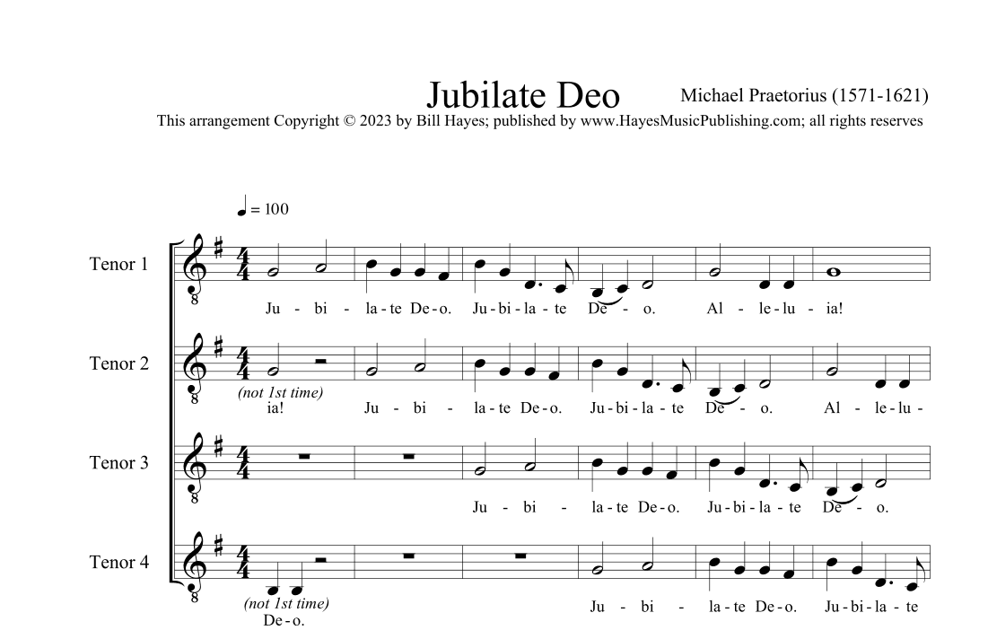 Jubilate Deo (arr. Bill Hayes)