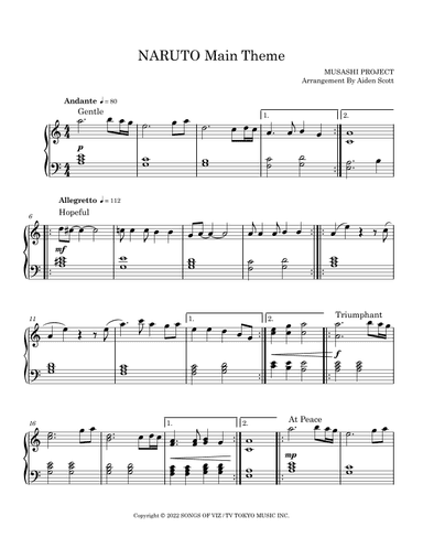 Naruto Main Theme (arr. Aiden Scott)