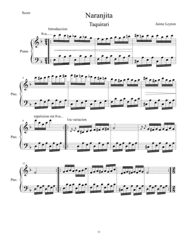 Naranjitay (Taquirari) Jaime Leyton (arr. Noora Sart)