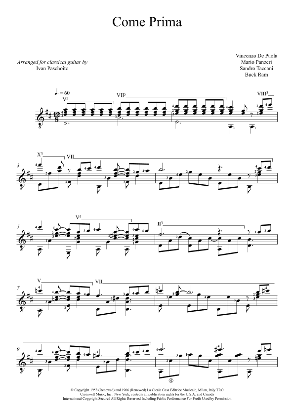 Come Prima (arr. Ivan Paschoito)