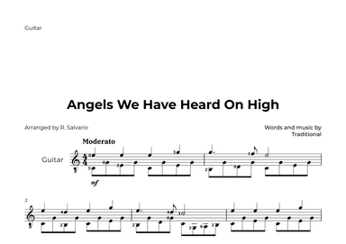 Angels We Have Heard On High (Key of C Major) (arr. R. Salvario)
