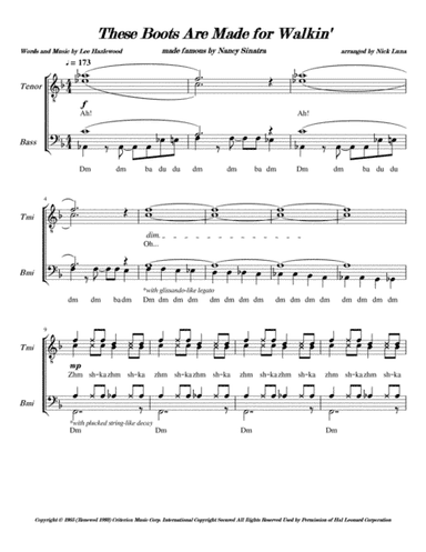 These Boots Are Made For Walkin' (arr. Nick Luna)