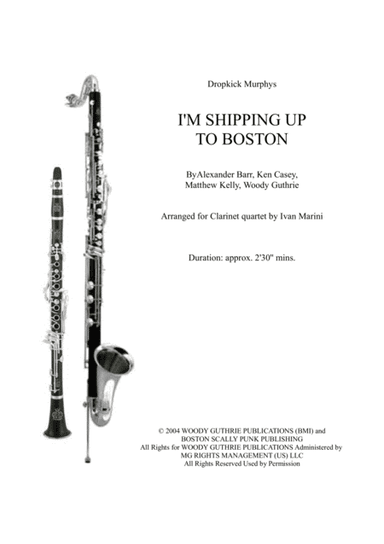 I'm Shipping Up To Boston (arr. Ivan Marini)