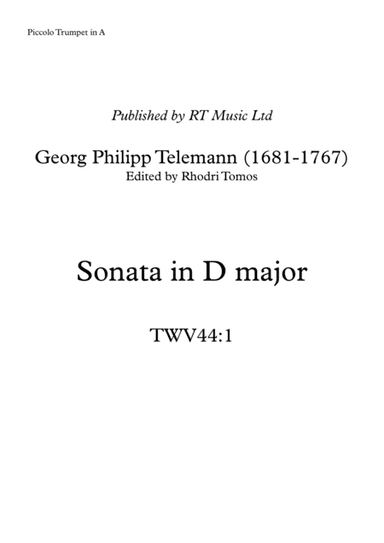 Telemann TWV44:1 Sonata in D major (arr. Rhodri Tomos)