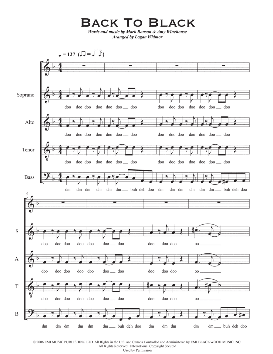Back To Black (arr. Logan Widmor)