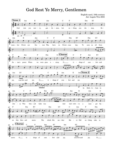 God rest ye merry, Gentlemen (arr. Legato Trio)