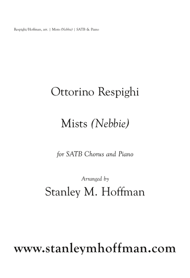 Mists (Nebbie) - Version for SATB Chorus and Piano (arr. Stanley M. Hoffman)