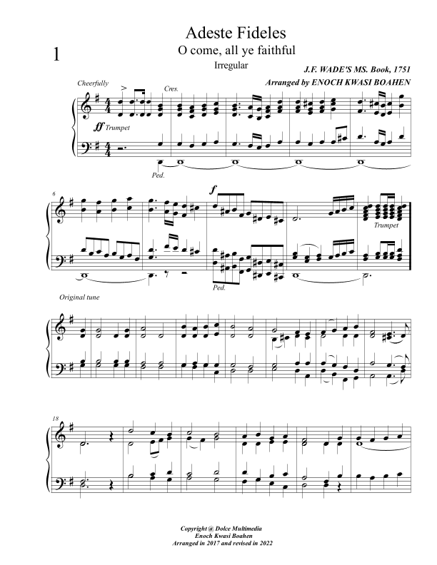 Adeste fidelis ( Hymn tune ) (arr. Enoch Kwasi Boahen)