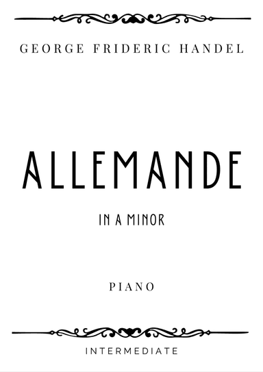 Handel - Allemande in A minor - Intermediate (arr. Piacere Music Sheets)