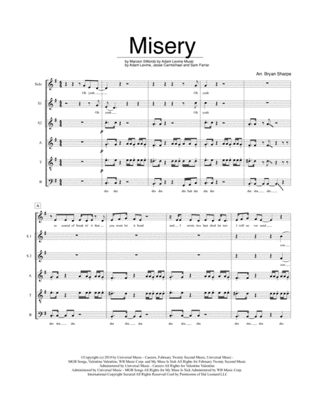 Misery (arr. Bryan Sharpe)