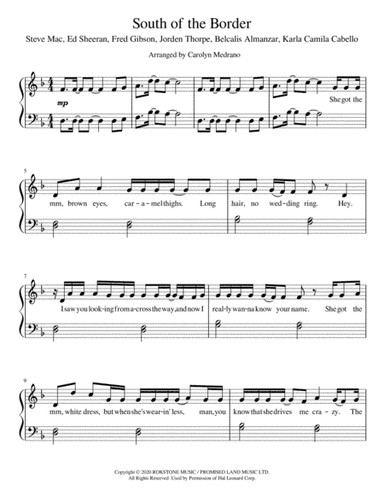 South Of The Border (arr. Carolyn Medrano)