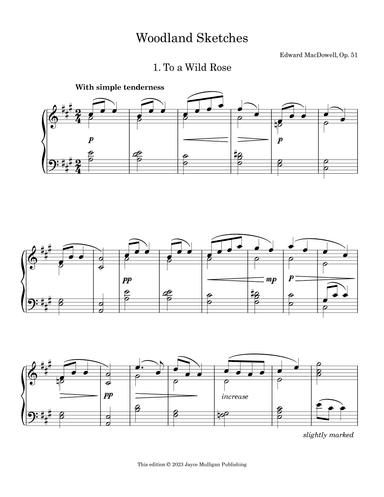 To a Wild Rose (arr. Edited by Jason Mulligan)