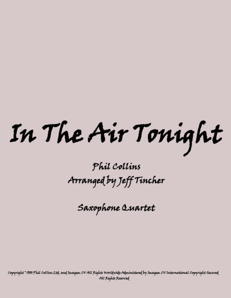 In The Air Tonight (arr. Jeff Tincher)