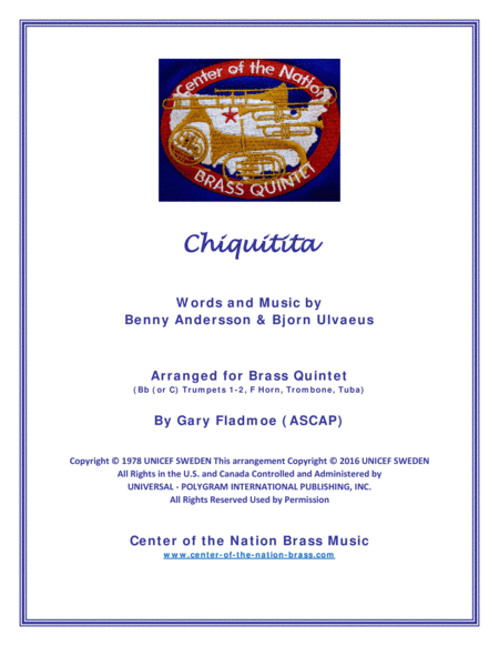 Chiquitita (arr. Gary Fladmoe (ASCAP))