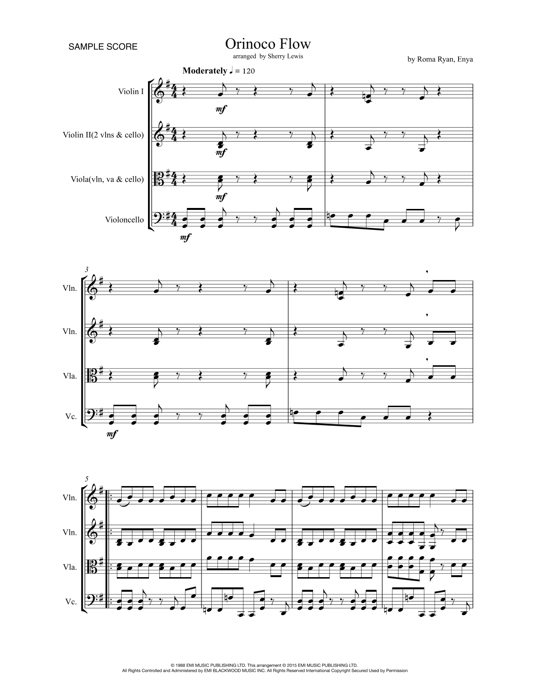 Orinoco Flow (arr. Sherry Lewis Publishing)