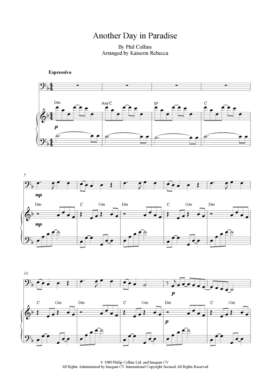 Another Day In Paradise (arr. Kaiserin Rebecca)