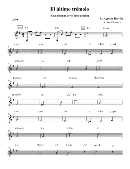 El último tremolo-Lead Sheet (arr. José Villamayor)