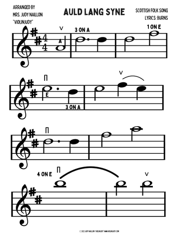 Auld Lang Syne (arr. Mrs. Judy Naillon "ViolinJudy")