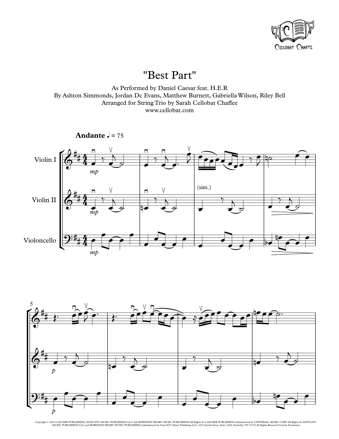 Best Part (arr. Sarah Cellobat Chaffee)