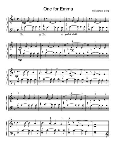 One for Emma (easy piano solo)