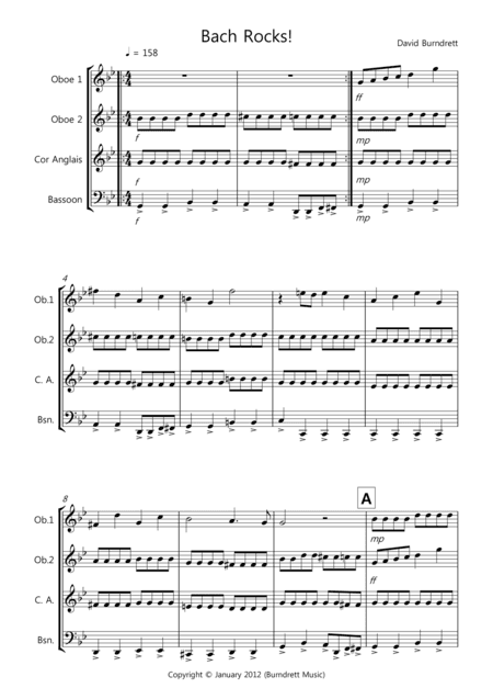 Bach Rocks! for Double Reed Quartet (arr. David Burndrett)