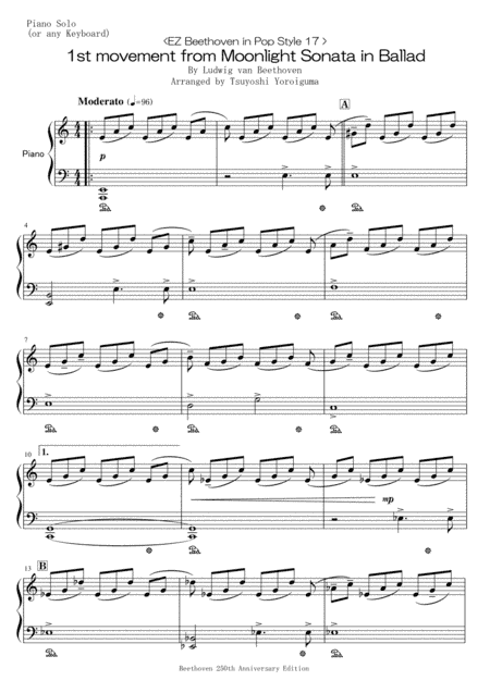 1st movement from Moonlight Sonata in Ballad (arr. Tsuyoshi Yoroiguma)