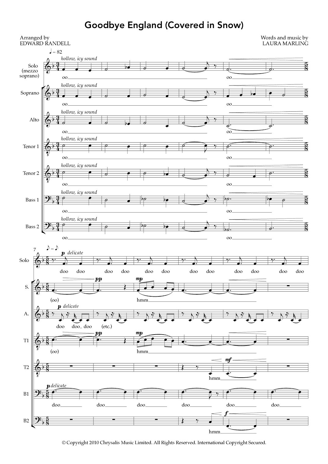 Goodbye England (covered In Snow) (arr. Edward Randell)