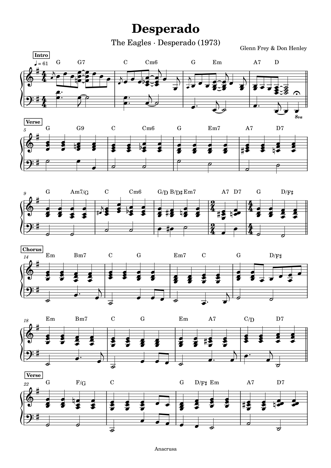 Desperado (arr. Anacrusa)