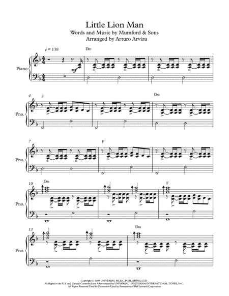 Little Lion Man (arr. Arturo Arvizu)