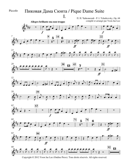 Tchaikovsky (arr. Lee): Pique Dame (The Queen of Spades) Suite, Op. 68, Set of Parts (arr. Yoon Jae Lee)