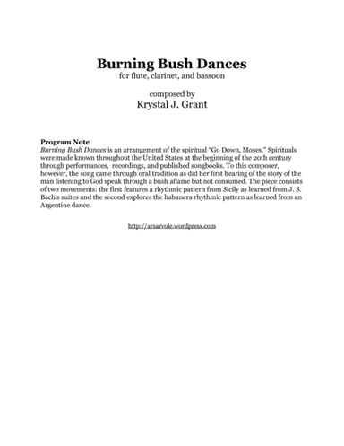 Burning Bush Dances (arr. Krystal J. Grant)