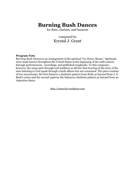 Burning Bush Dances (arr. Krystal J. Grant)