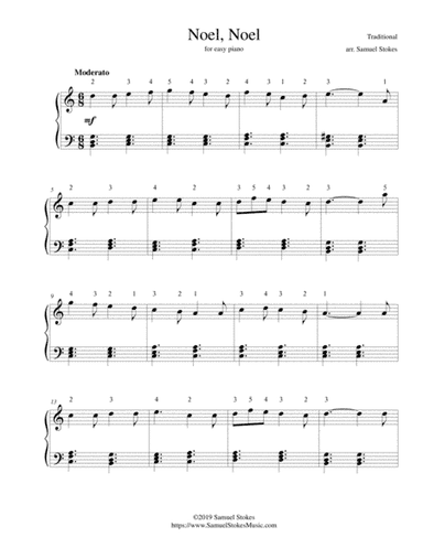 Noel, Noel - for easy piano (arr. Samuel Stokes)