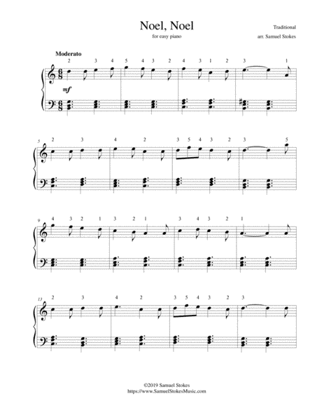 Noel, Noel - for easy piano (arr. Samuel Stokes)