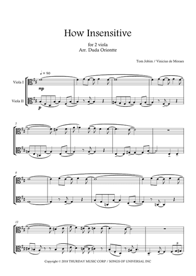How Insensitive (insensatez) (arr. Duda Oriontte)