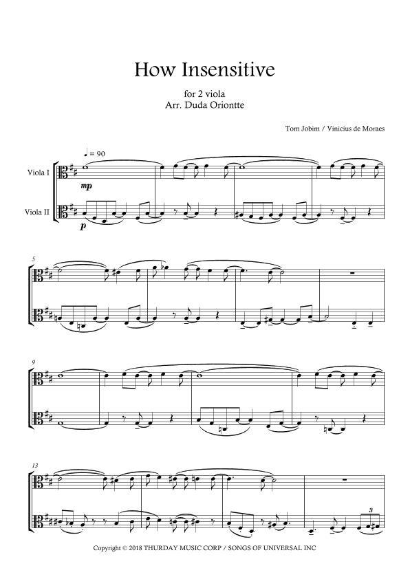 How Insensitive (insensatez) (arr. Duda Oriontte)