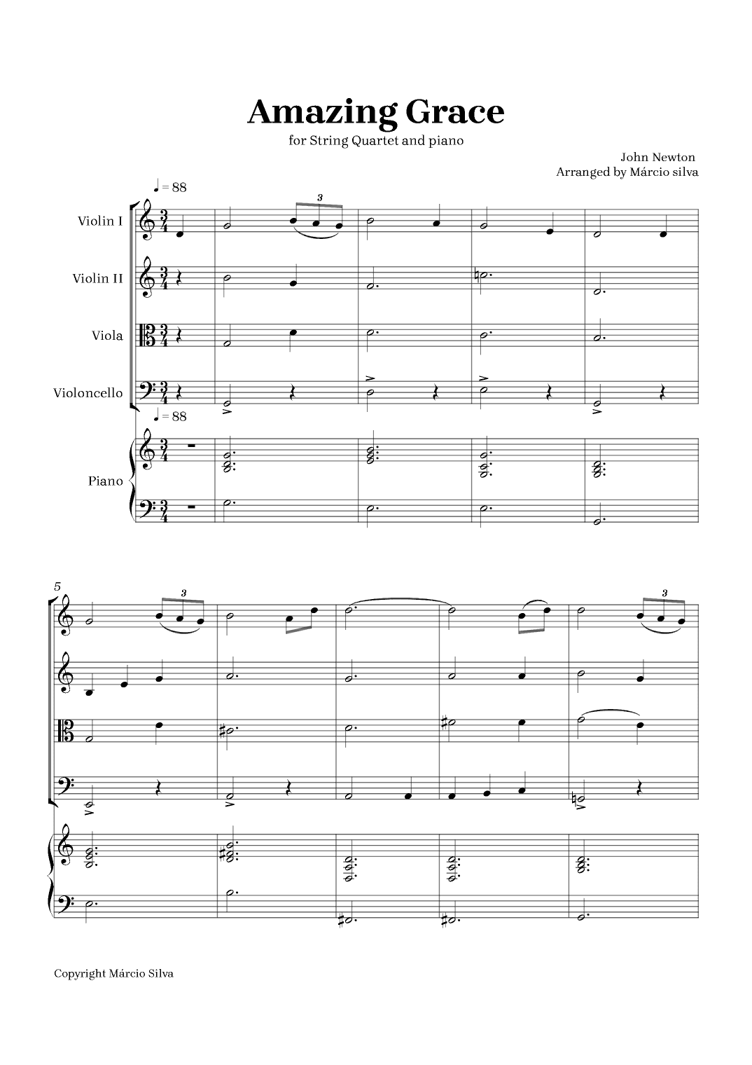 Amazing grace (arr. Márcio Silva)