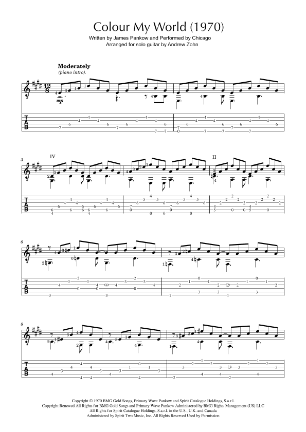 Colour My World (arr. Andrew Zohn)