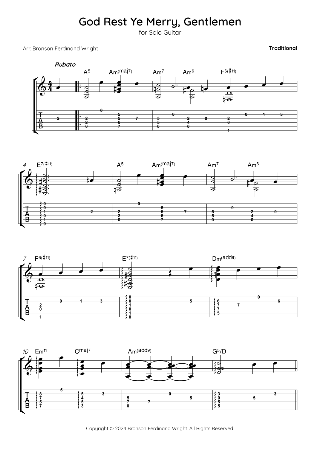 God Rest Ye Merry, Gentlemen (arr. Bronson Ferdinand Wright)